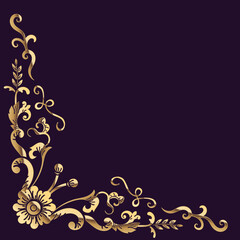 Beautiful golden classical prestige royal style decorative corners vector set