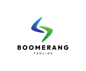 Fototapeta premium Boomerang Shape Business Logo Design Template