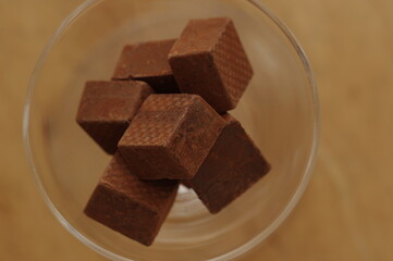 グラスの中のチョコ