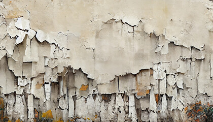 old and rough concrete wall paint peeled background