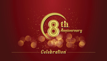 8th anniversary celebration vector illustration