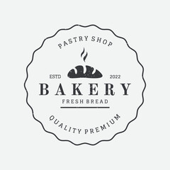 Retro wheat bread logo design template. Badge for bakery, home made bakery, restaurant or cafe, patisserie, business.