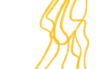 Pencil line scribble doodle in yellow orange red tangle busy concept