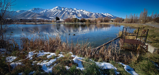 Mount Mendon and Wellsville Reservoir, Cache Valley Utah © Claire