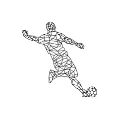 Geometric polygonal football player vector illustration