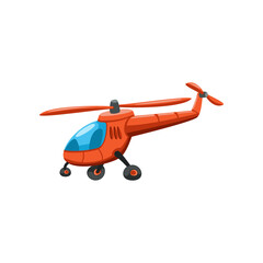 Helicopter toy for kids flat vector illustration. Toy helicopter for children on white background. Childhood, entertainment, transport concept