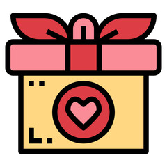 gift filled outline icon style
