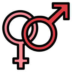 sex filled outline icon style