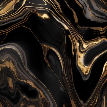 Marbled gold and black background texture