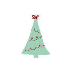 Christmas decorations, holiday gifts, winter knitted woolen clothes, gingerbread, Christmas trees, gifts, and penguins. Colorful vector illustration in flat cartoon style. Christmas time for your 
