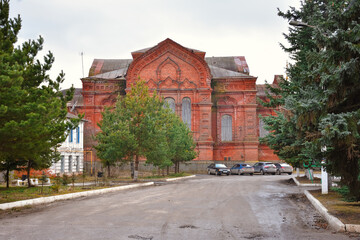 Fototapeta premium Yuryev-Polsky / Russia - March 7, 2020: Trinity Cathedral near monastery, Trinity Cathedral in Yuryev-Polsky