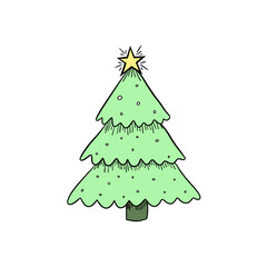 Christmas decorations, holiday gifts, winter knitted woolen clothes, gingerbread, Christmas trees, gifts, and penguins. Colorful vector illustration in flat cartoon style. Christmas time for your 