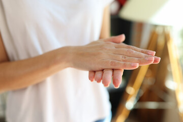 Close up female hands with beautiful manicure.