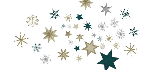 With Realistic Snowflakes Overlay On Light Silver Backdrop. Xmas Holidays