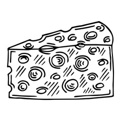 cheese cartoon black hand drawn illustration