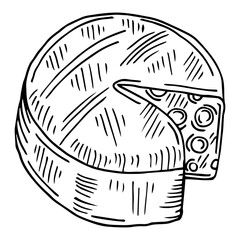 cheese cartoon black hand drawn illustration