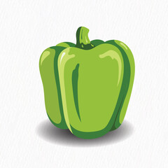 Fresh Capsicum vegetable hand drawn vector illustration. Vegetarian salad recipe design. vector illustration in flat style
