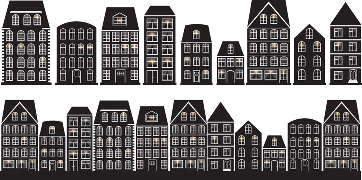 house silhouette, city design vector isolated