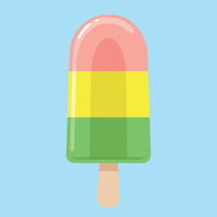 Fruit ice cream on a stick vector illustration