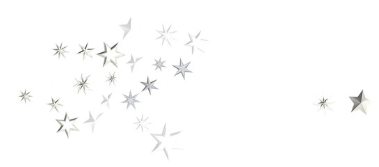 golden openwork shiny snowflakes, star, 3D rendering.