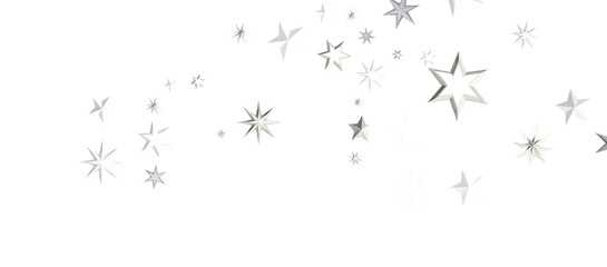 golden openwork shiny snowflakes, star, 3D rendering.