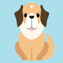 Saint Bernard dog vector illustration in flat style