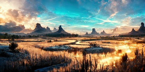 Fototapeta premium beautiful landscape environmental as background