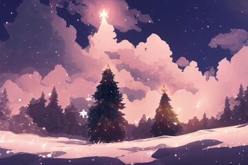 Naklejka premium christmas tree in christmas holiday as background