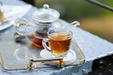 hot tea ,kettle and tea cup or Chinese tea or English tea