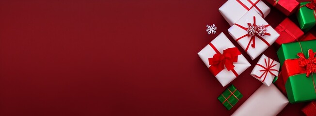 Fototapeta na wymiar AI-generated Image Of A Christmas Presents Banner