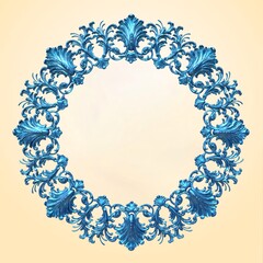 Vintage ornament. Floral border and frames. antique golden frame isolated. 3d illustration