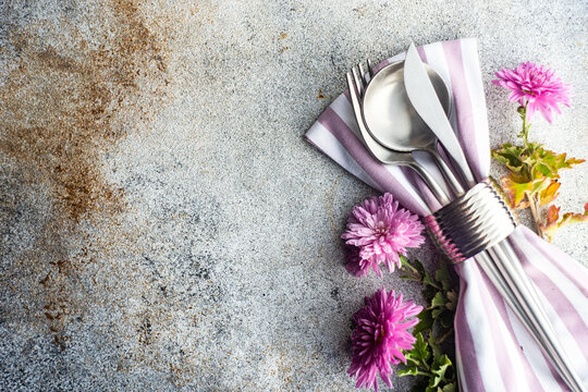 Place setting for autumnal dinner