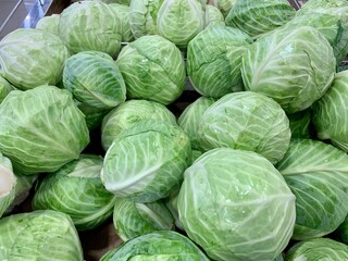 green cabbage on the market 