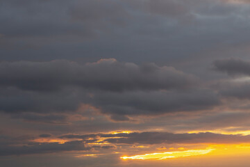 clouds at sunset in autumn