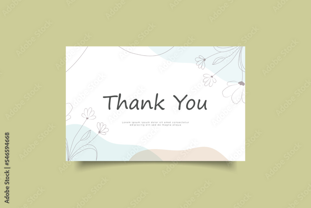 Wall mural thank you card template abstract minimalist design - Wall murals