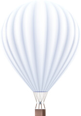 Hot Air Balloon White Template On The Transparent Background. Realistic 3d Illustration