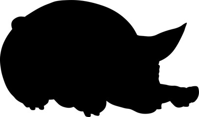 Pig Silhouette Farm Animal