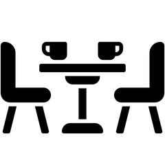 Table and chair icon, Coffee shop related vector