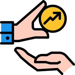 initial coin offering line filled icon