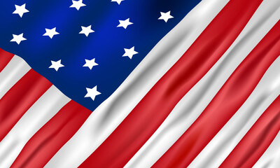 american flag waving in the wind . 4th of July. Flag day United States