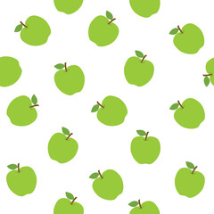 Green apple seamless pattern vector file on isolated white background. It can be used for wallpaper, home decoration,Art, print, packaging design, fashion, etc.