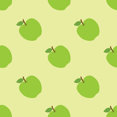 Green apple pattern vector file with bright background. It can be used for wallpaper, home decoration,Art, print, packaging design, fashion, etc.