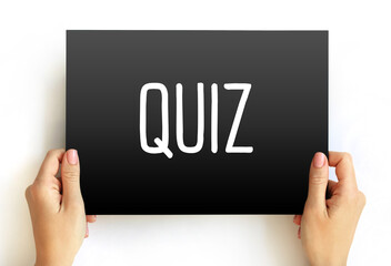 Quiz text on card, concept background