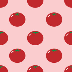 Tomato pattern vector file with pink background. It can be used for wallpaper, home decoration,Art, print, packaging design, fashion, etc.