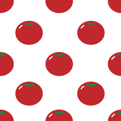 Tomato seamless pattern vector file on isolated white background. It can be used for wallpaper, home decoration,Art, print, packaging design, fashion, etc.