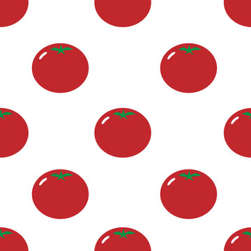 Tomato seamless pattern vector file on isolated white background. It can be used for wallpaper, home decoration,Art, print, packaging design, fashion, etc.