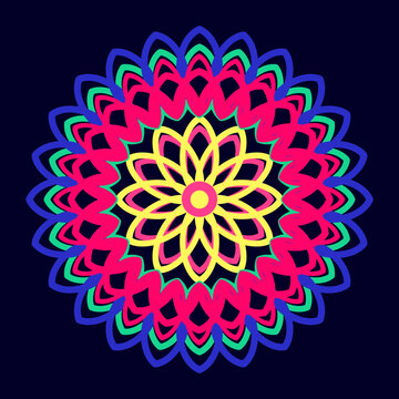 beautiful flower mandala. Ethnic mandala with colorful tribal ornament design for Coloring book page, embroidery, illustration, vector