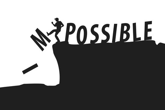 Man turns impossible into possible by pushing letters off a cliff