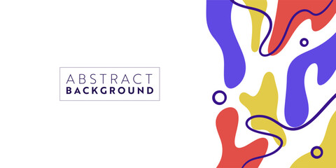 Abstract colorful template banner design with liquid shape.