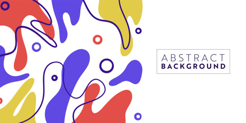 Abstract colorful template banner design with liquid shape.